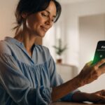 Pessoa analisando gráficos financeiros em celular e notebook, para o artigo 3 Melhores Empréstimos Online no Pix para Nega...