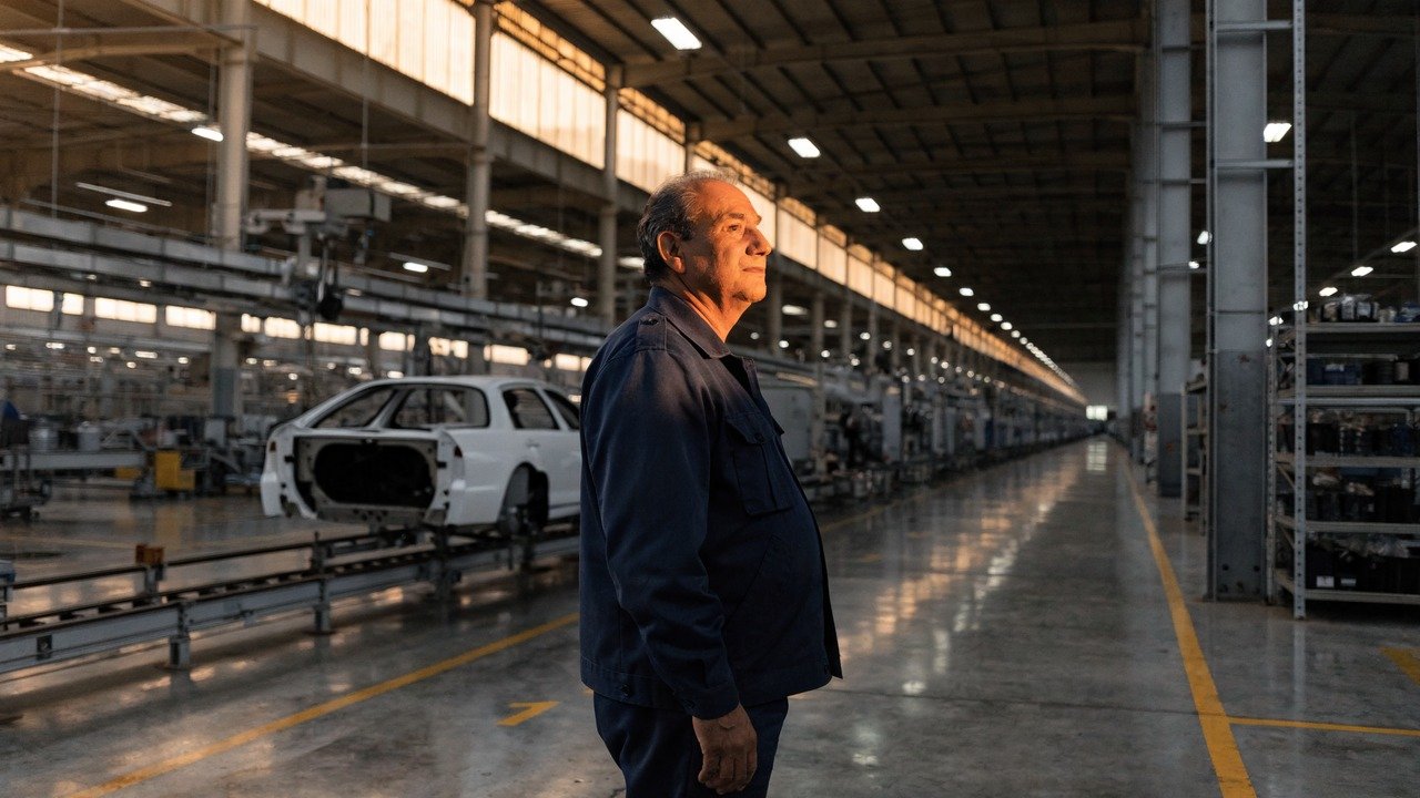Profissional usando notebook com painéis de dados e interface digital, para o artigo Toyota fecha fábrica de Indaiatuba: O...