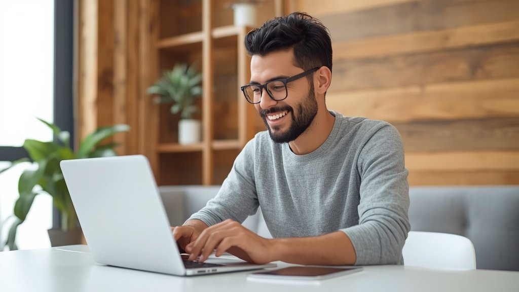 Pessoa brasileira trabalhando em ambiente digital profissional para ilustrar Como achar produtos de alta demanda para vender online, com.