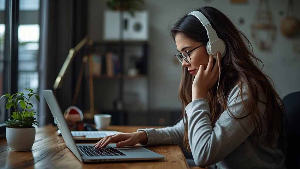 Pessoa brasileira trabalhando em ambiente digital profissional para ilustrar Formas de Ganhar Renda Extra Pela Internet em 2026, com mesa.