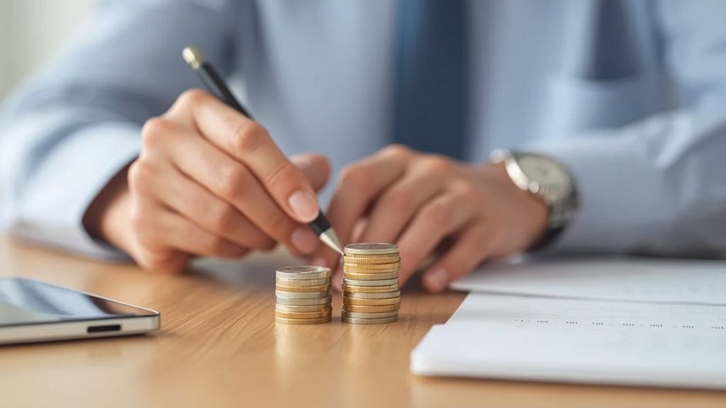 Pessoa brasileira trabalhando em ambiente digital profissional para ilustrar IBS e CBS na nota fiscal em 2026, com mesa organizada.