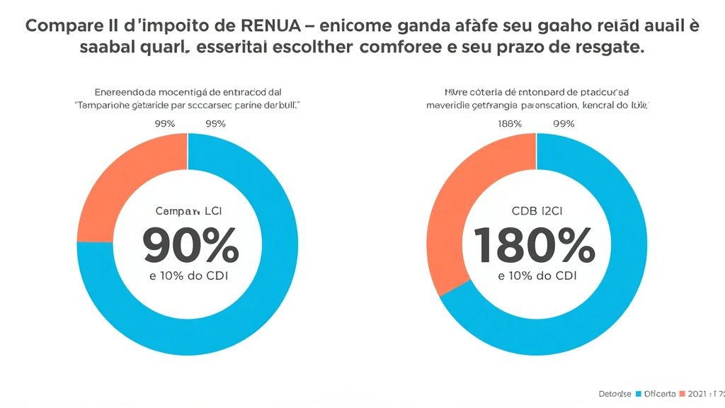 Pessoa brasileira trabalhando em ambiente digital profissional para ilustrar LCI 90% do CDI ou CDB 120% do CDI, com mesa organizada.