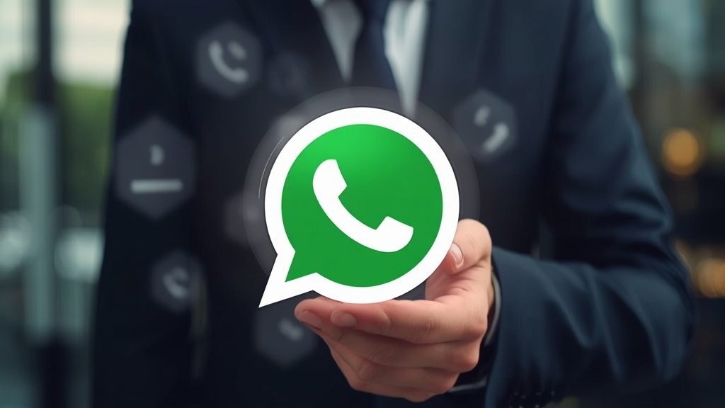 Pessoa brasileira trabalhando em ambiente digital profissional para ilustrar Meta Business Agent no WhatsApp, com mesa organizada.