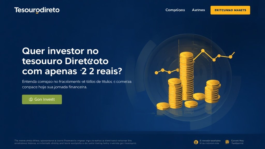 Pessoa brasileira trabalhando em ambiente digital profissional para ilustrar Tesouro Direto com investimento mínimo de 2 reais, com mesa.
